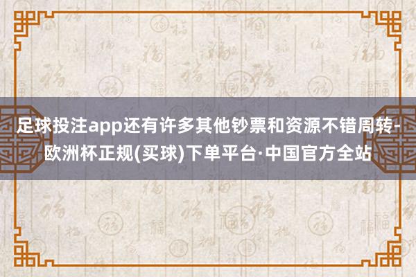 足球投注app还有许多其他钞票和资源不错周转-欧洲杯正规(买球)下单平台·中国官方全站