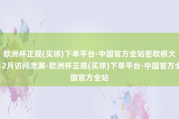 欧洲杯正规(买球)下单平台·中国官方全站密歇根大学12月访问泄漏-欧洲杯正规(买球)下单平台·中国官方全站