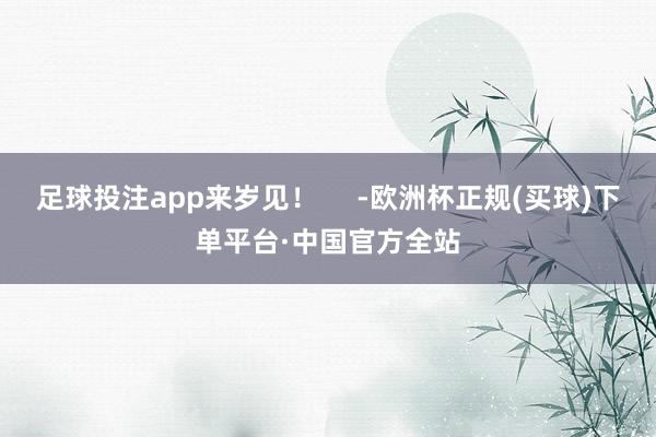 足球投注app来岁见！     -欧洲杯正规(买球)下单平台·中国官方全站