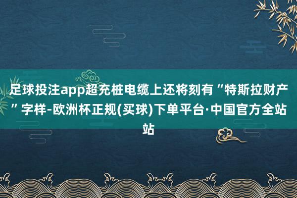 足球投注app超充桩电缆上还将刻有“特斯拉财产”字样-欧洲杯正规(买球)下单平台·中国官方全站
