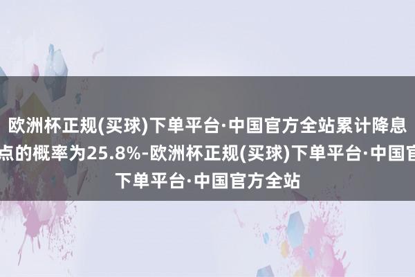 欧洲杯正规(买球)下单平台·中国官方全站累计降息25个基点的概率为25.8%-欧洲杯正规(买球)下单平台·中国官方全站