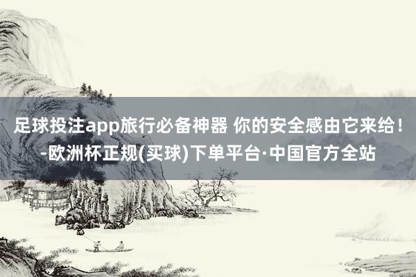 足球投注app旅行必备神器 你的安全感由它来给！-欧洲杯正规(买球)下单平台·中国官方全站