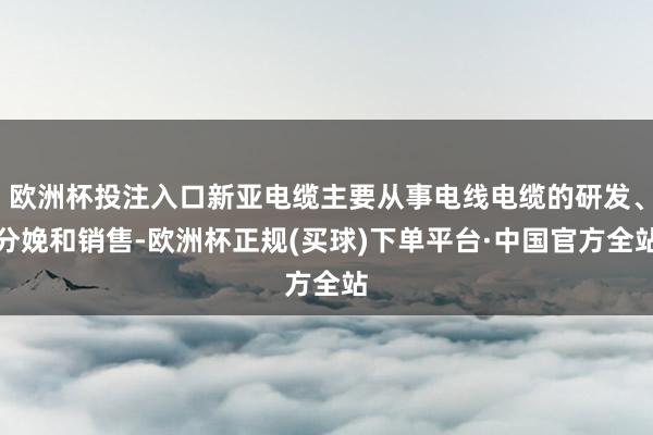 欧洲杯投注入口新亚电缆主要从事电线电缆的研发、分娩和销售-欧洲杯正规(买球)下单平台·中国官方全站