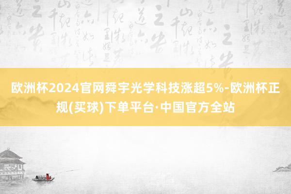 欧洲杯2024官网舜宇光学科技涨超5%-欧洲杯正规(买球)下单平台·中国官方全站