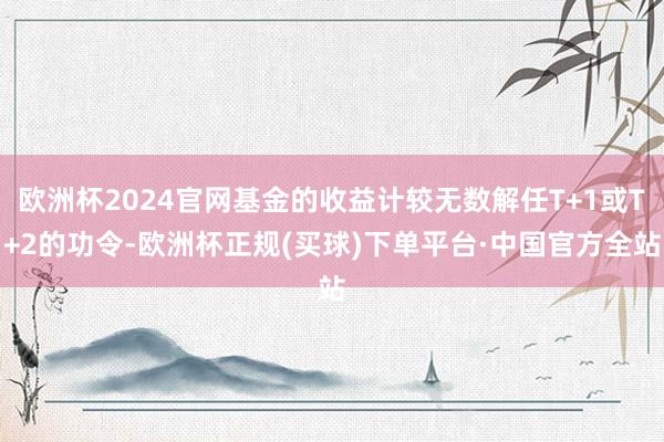欧洲杯2024官网基金的收益计较无数解任T+1或T+2的功令-欧洲杯正规(买球)下单平台·中国官方全站