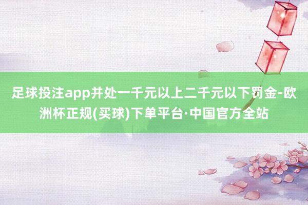 足球投注app并处一千元以上二千元以下罚金-欧洲杯正规(买球)下单平台·中国官方全站