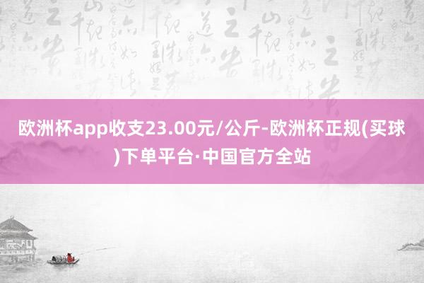欧洲杯app收支23.00元/公斤-欧洲杯正规(买球)下单平台·中国官方全站