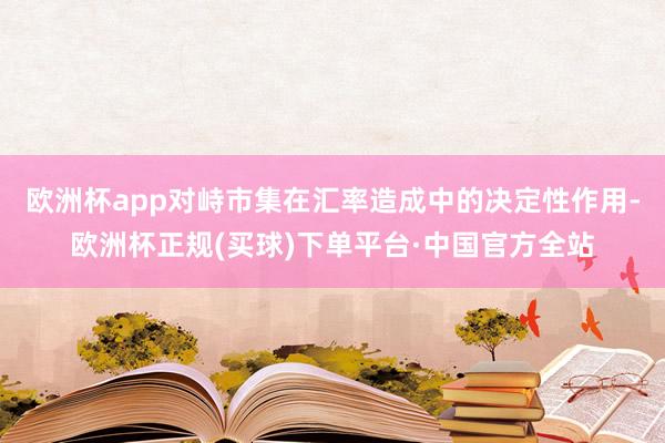 欧洲杯app对峙市集在汇率造成中的决定性作用-欧洲杯正规(买球)下单平台·中国官方全站