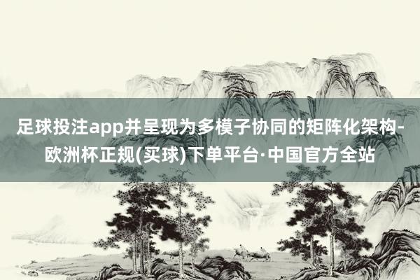 足球投注app并呈现为多模子协同的矩阵化架构-欧洲杯正规(买球)下单平台·中国官方全站