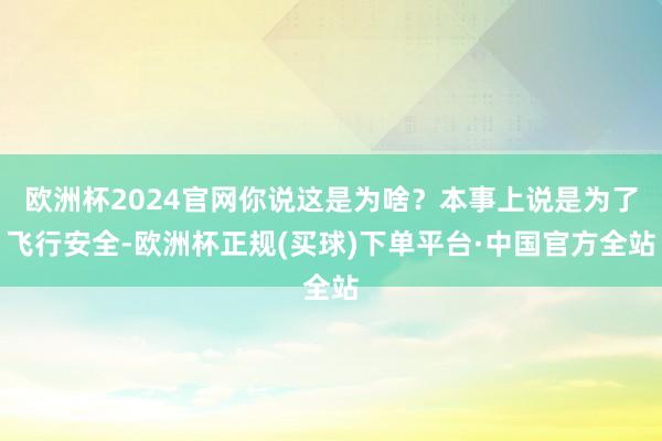 欧洲杯2024官网你说这是为啥？本事上说是为了飞行安全-欧洲杯正规(买球)下单平台·中国官方全站