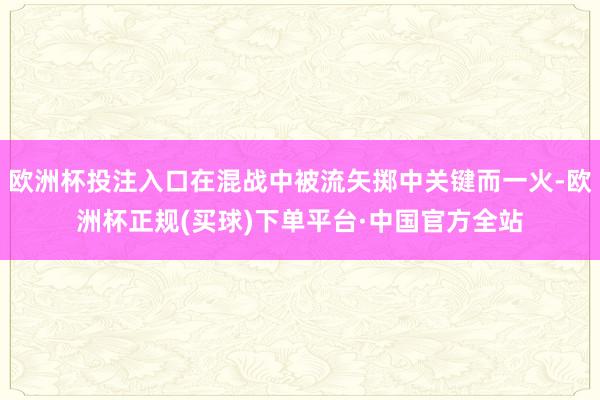 欧洲杯投注入口在混战中被流矢掷中关键而一火-欧洲杯正规(买球)下单平台·中国官方全站