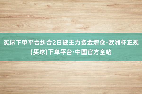 买球下单平台纠合2日被主力资金增仓-欧洲杯正规(买球)下单平台·中国官方全站