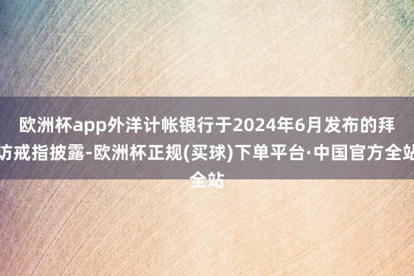 欧洲杯app外洋计帐银行于2024年6月发布的拜访戒指披露-欧洲杯正规(买球)下单平台·中国官方全站