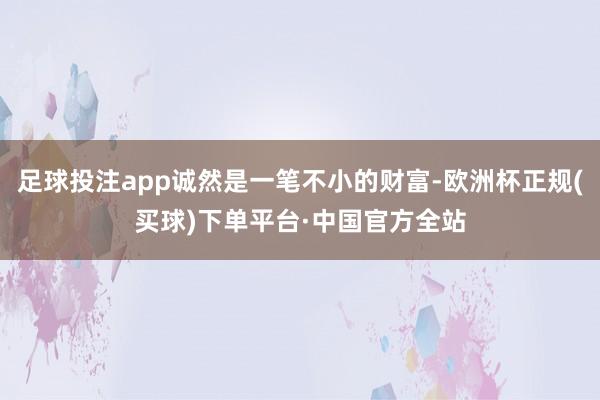 足球投注app诚然是一笔不小的财富-欧洲杯正规(买球)下单平台·中国官方全站