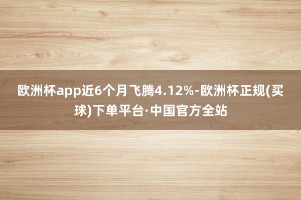 欧洲杯app近6个月飞腾4.12%-欧洲杯正规(买球)下单平台·中国官方全站