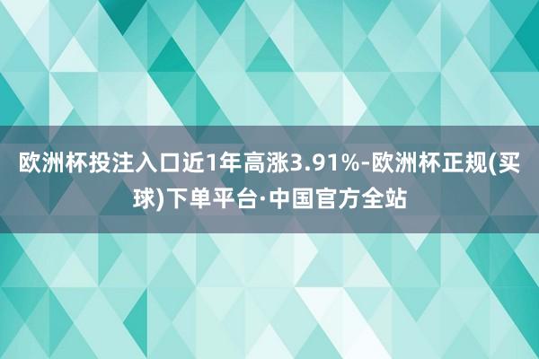 欧洲杯投注入口近1年高涨3.91%-欧洲杯正规(买球)下单平台·中国官方全站