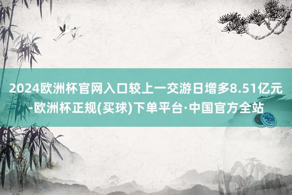 2024欧洲杯官网入口较上一交游日增多8.51亿元-欧洲杯正规(买球)下单平台·中国官方全站